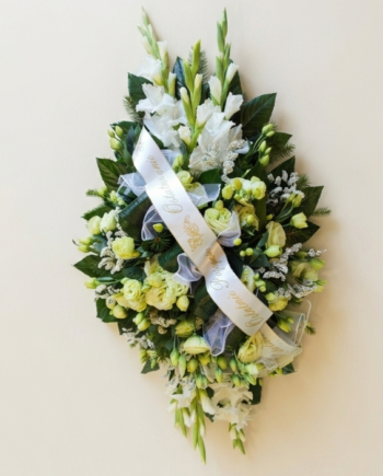 Wiązanka pogrzebowa mieczyk i eustoma